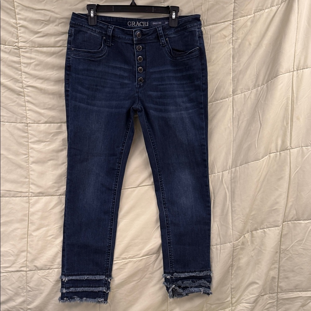 Grace Women's Deep Indigo Ankle Jeans